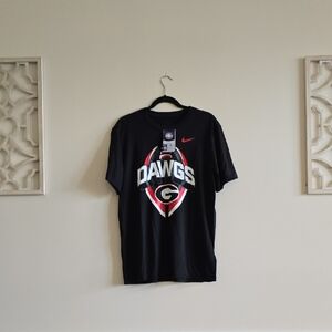 Nike Black T-Shirt with Red and White Georgia 'Dawgs' Graphic